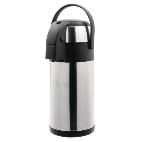  HorecaTraders Pump can | Stainless steel | 3 Liter 