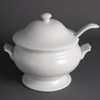 Marmite à soupe en porcelaine blanche 2,5 litres