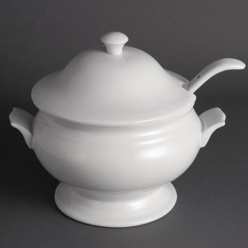  Olympia White Porcelain Soup pot 2.5 liters 