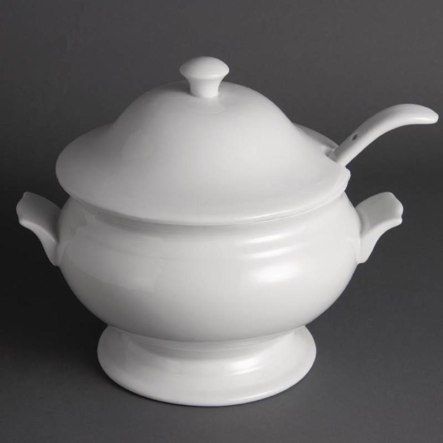 White Porcelain Soup Pot 2.5 Liter