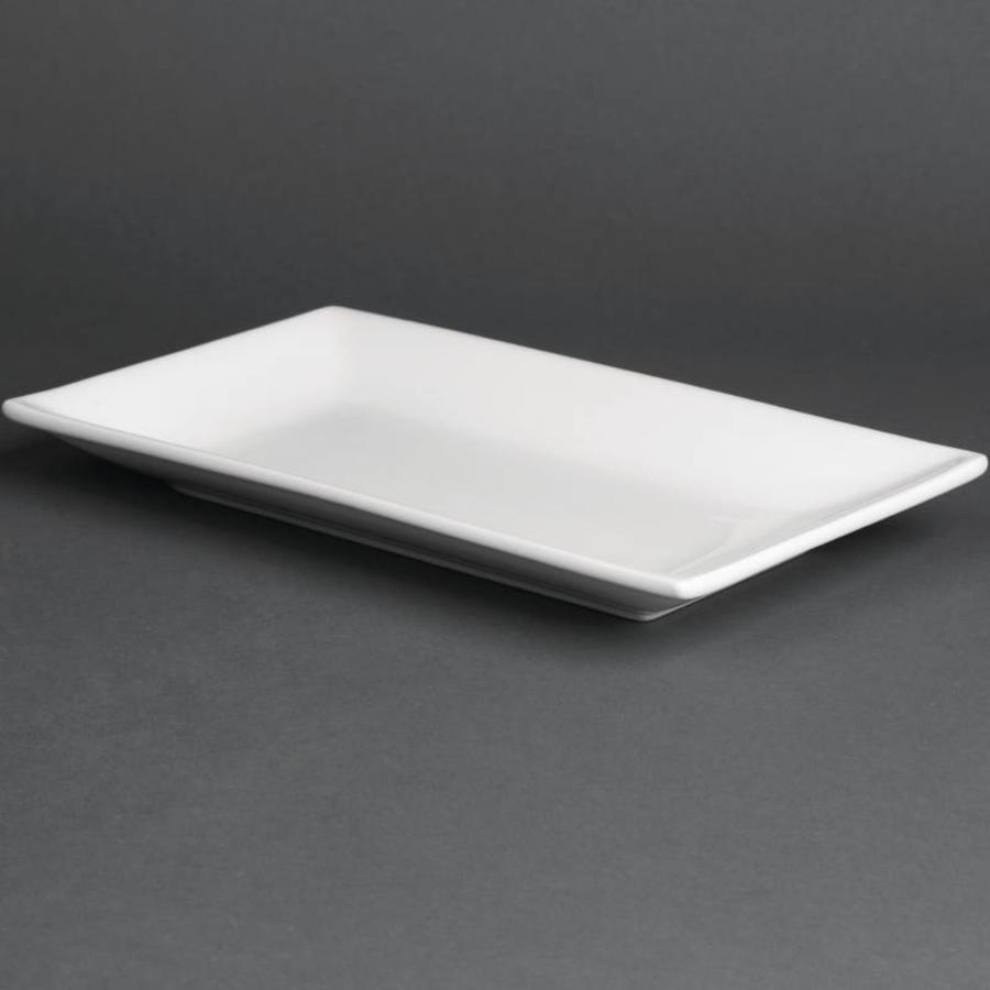 Plat de service blanc rectangulaire 25x15cm | 4 pièces