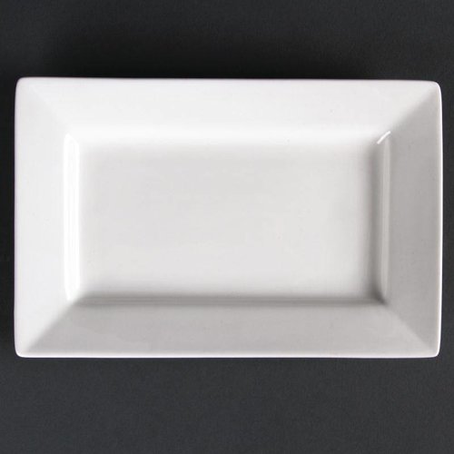  HorecaTraders Rectangular Salad Bowl Porcelain | 20x13cm (Piece 6) 