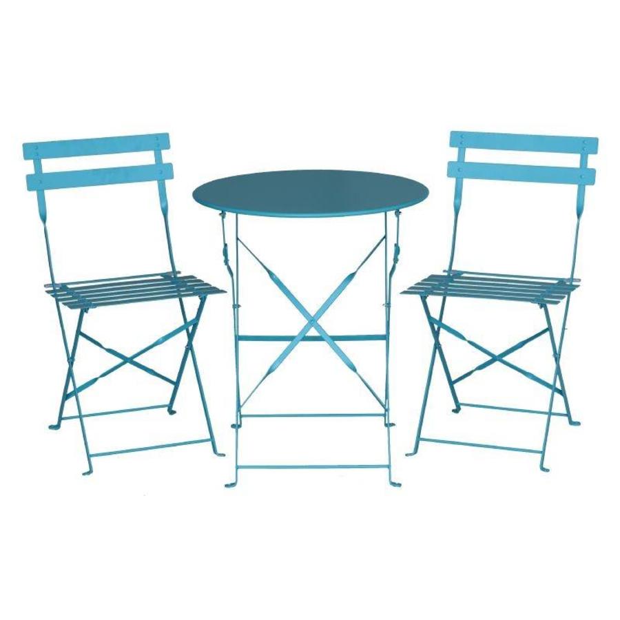 Stalen Bistro Stoelen Turquoise | 2 stuks