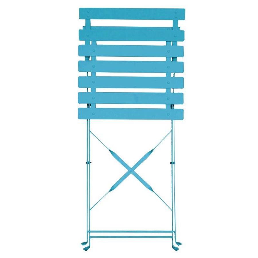 Chaises de bistrot en acier turquoise | 2 pièces