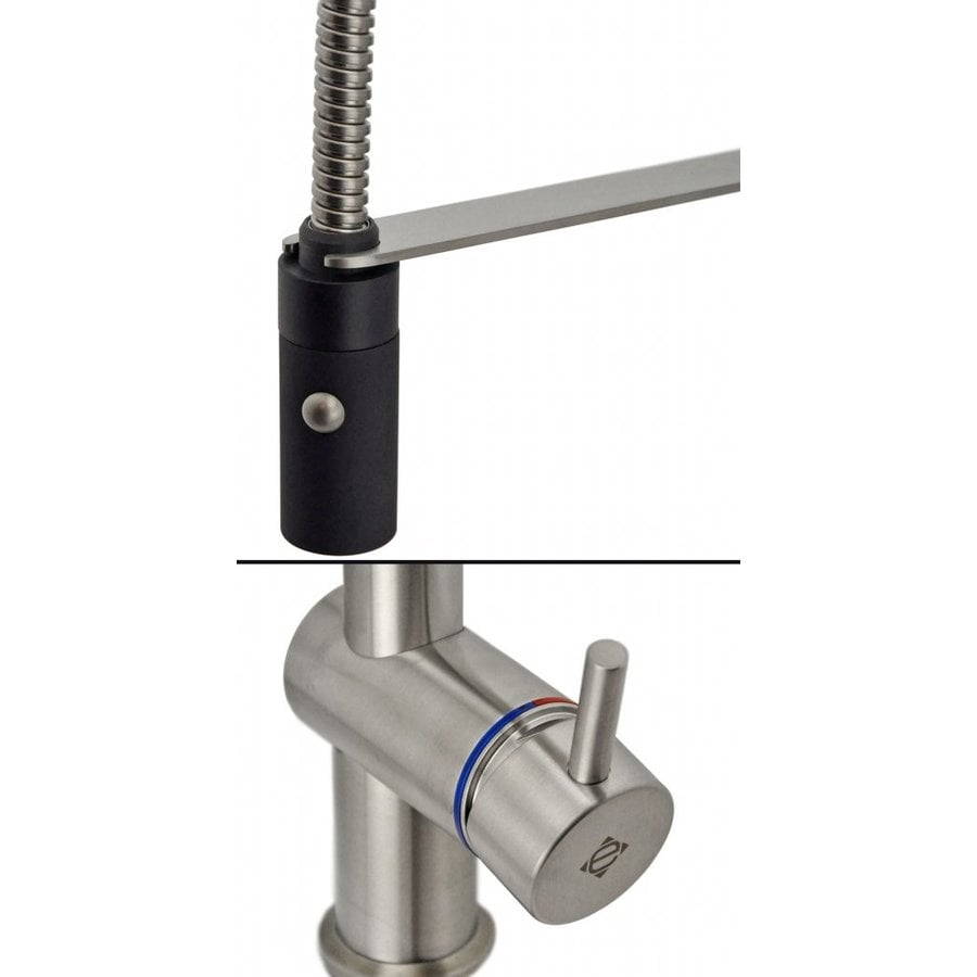 Douche de pré-rinçage à faible hauteur d'installation | acier inoxydable | (h) 45cm