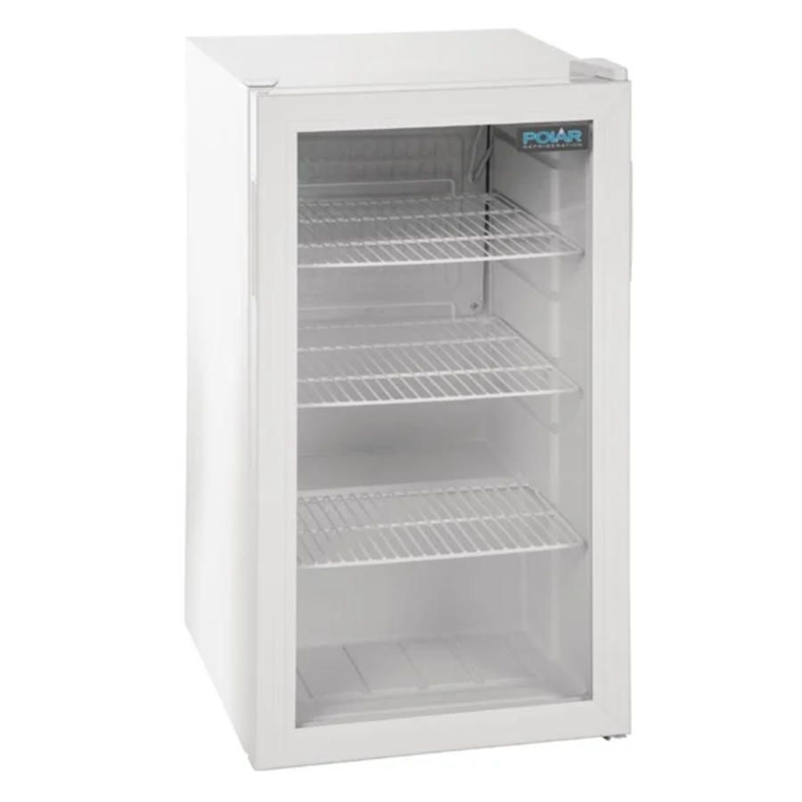 Réfrigérateur à canettes porte vitrée blanc 88 litres | 82,5x43x48cm