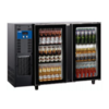 HorecaTraders Bar fridge with 2 Glass Doors | 375 liters | 145.5x56.5x (H) 90.5cm