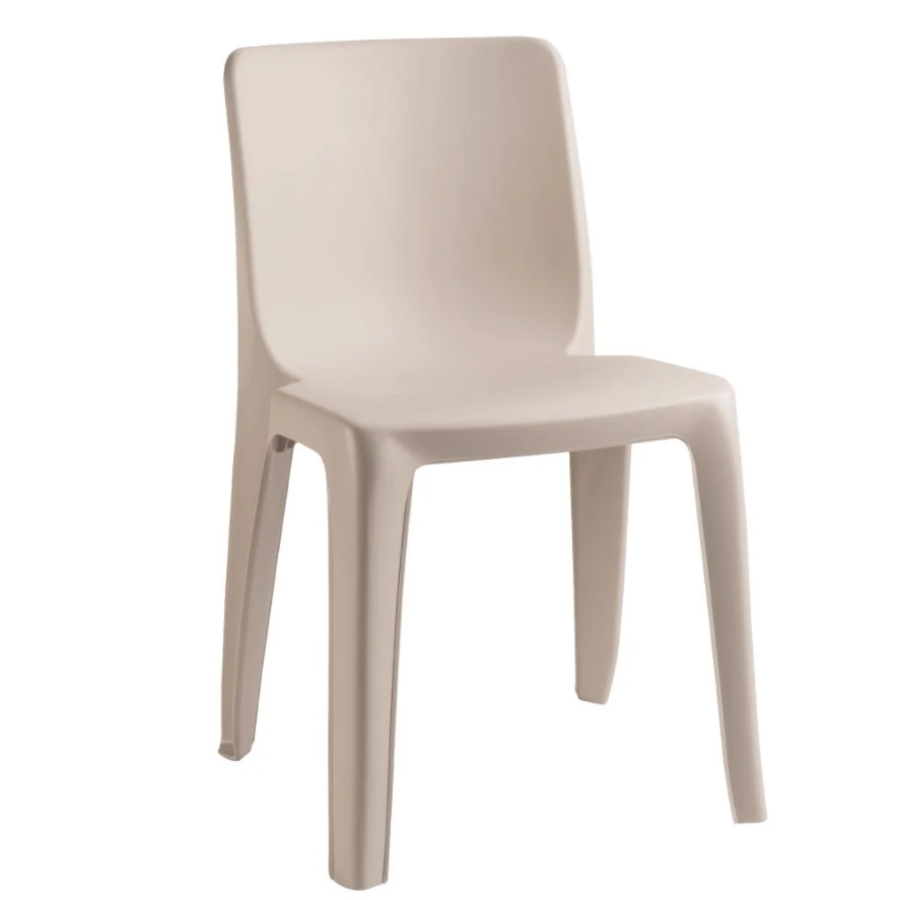 Stapelstuhl aus Kunststoff beige für drinnen und draußen