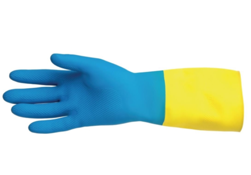  HorecaTraders Waterproof work gloves blue and yellow 