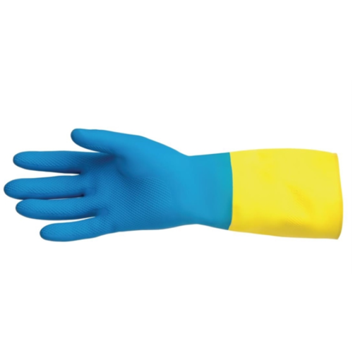  HorecaTraders Wasserdichte Arbeitshandschuhe blau und gelb 