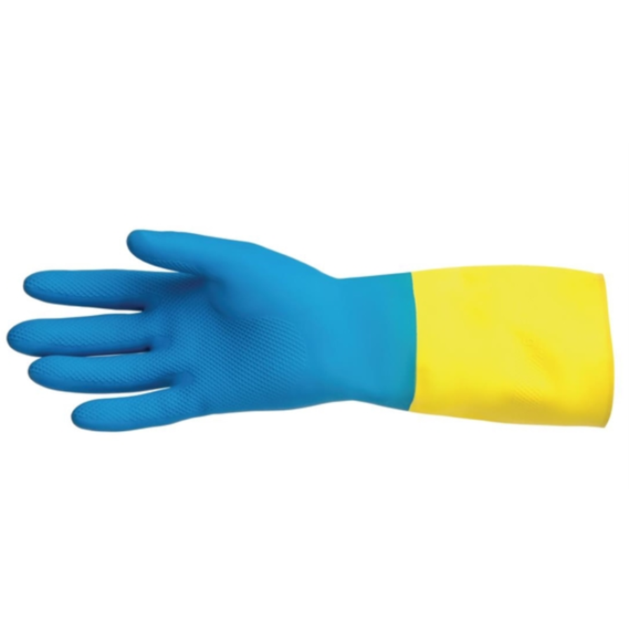 Gants de travail imperméables bleus et jaunes