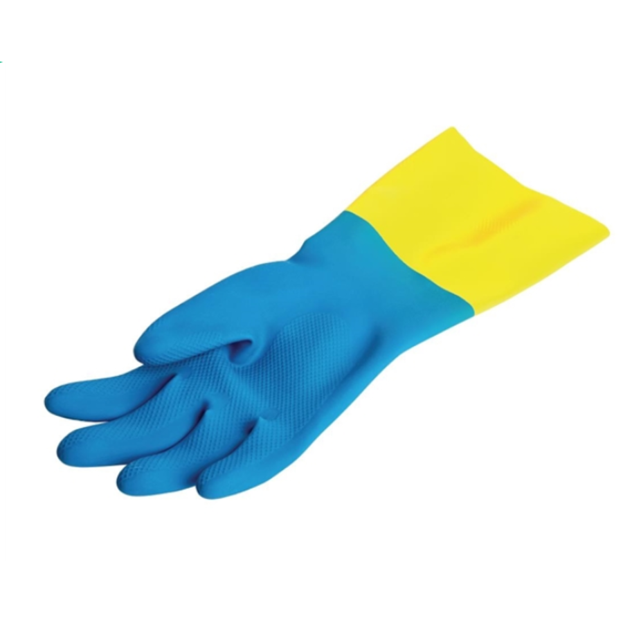Gants de travail imperméables bleus et jaunes