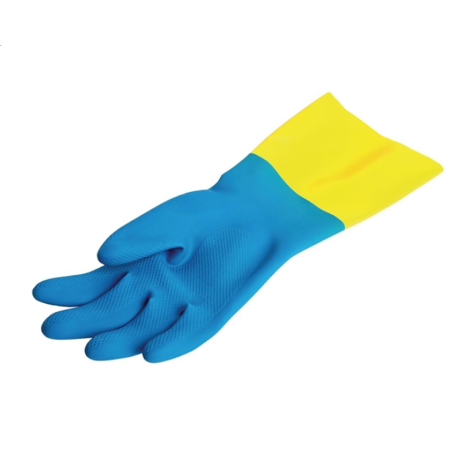 Waterproof work gloves blue and yellow