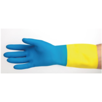 Wasserdichte Arbeitshandschuhe blau und gelb