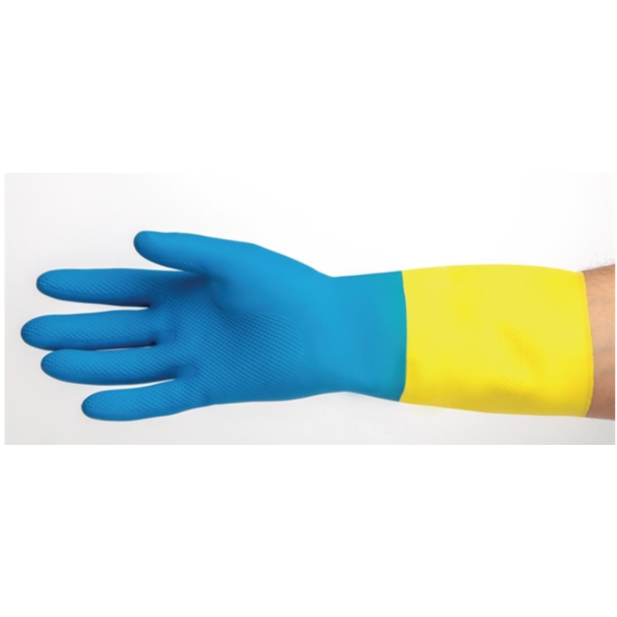 Gants de travail imperméables bleus et jaunes