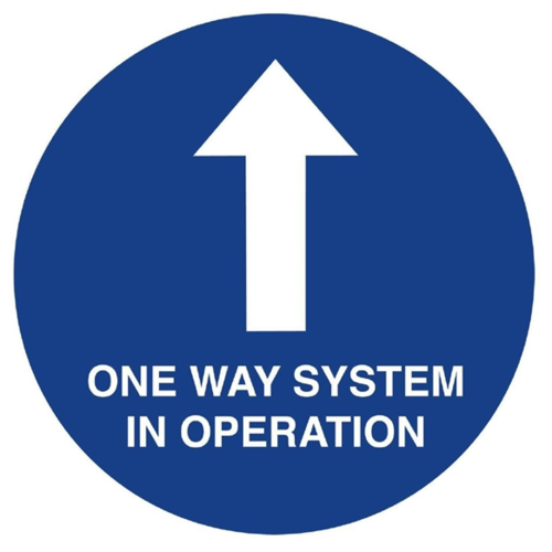  HorecaTraders Autocollant de sol de distanciation sociale « One Way System » | 20 cm | 