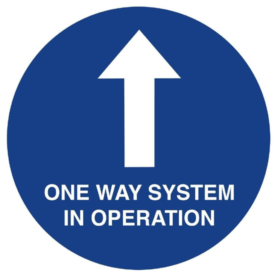 Autocollant de sol de distanciation sociale « One Way System » | 20 cm |