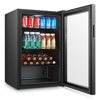 Réfrigérateur noir avec porte vitrée 115 litres