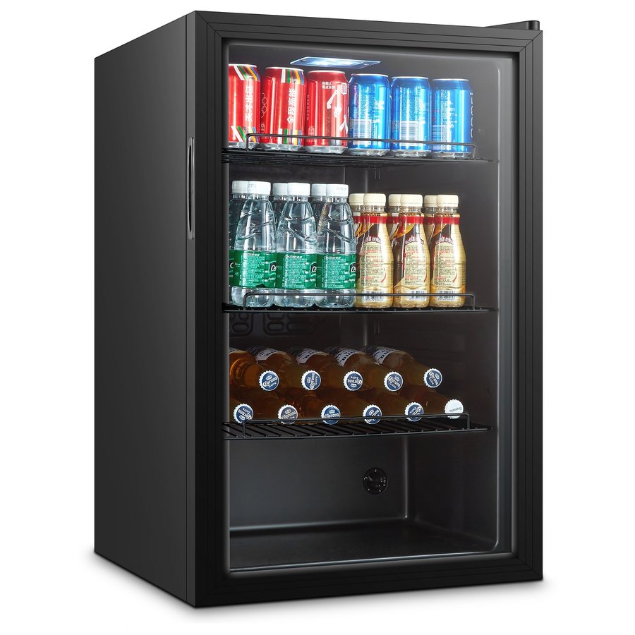 Black Fridge with Glass Door 115 liters