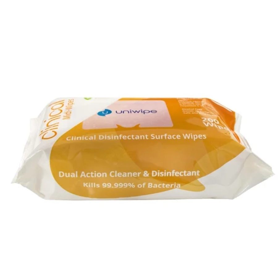 Lingettes nettoyantes sans alcool Uniwipe (200 pièces)