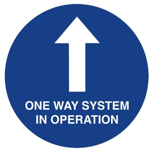  HorecaTraders Autocollant de sol de distanciation sociale « One Way System » 40 cm 