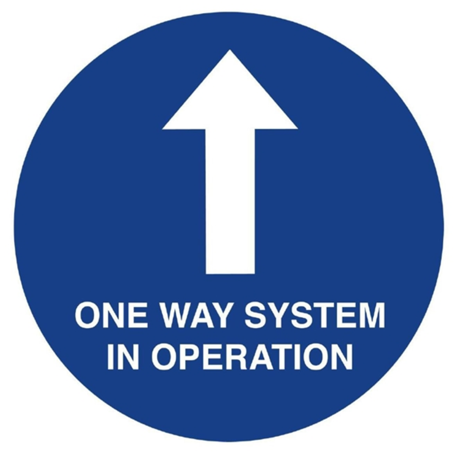 Autocollant de sol de distanciation sociale « One Way System » 40 cm