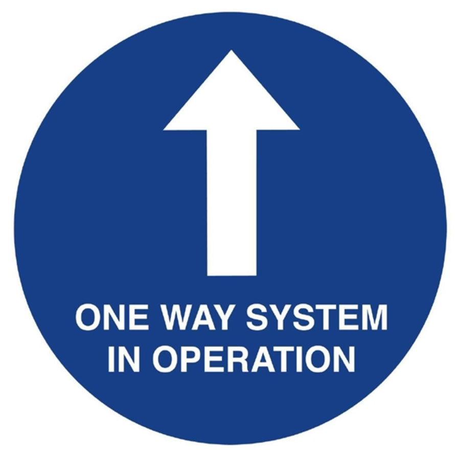 Social distancing floor sticker 'One Way System' 40cm