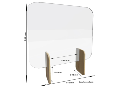  HorecaTraders paravent de comptoir chêne clair | 85 x 75 cm | 