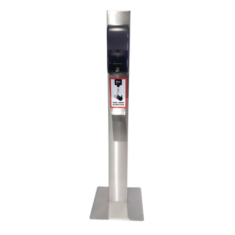 Hand disinfection column with sensor