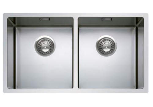  HorecaTraders Sink, glossy stainless steel, 40x80x20 CM 