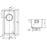 Spoelbak RVS 18x40x14 CM