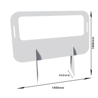 vloerstaand preventiescherm wit 160 x 180cm