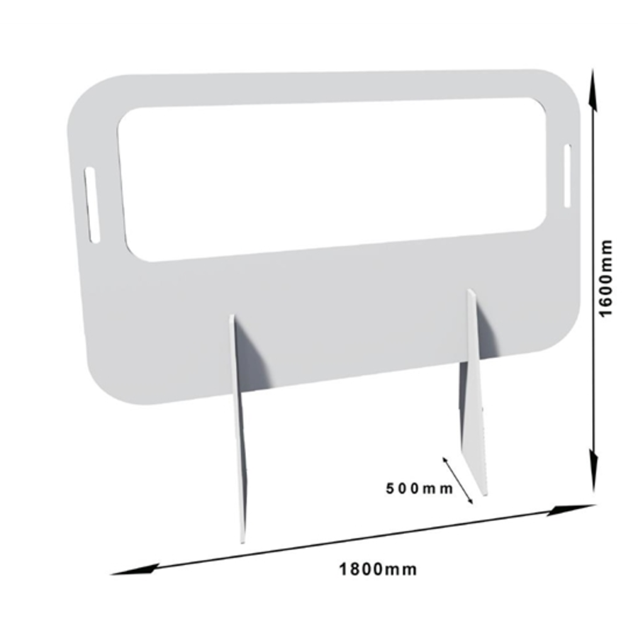 floor standing prevention screen white 160 x 180cm