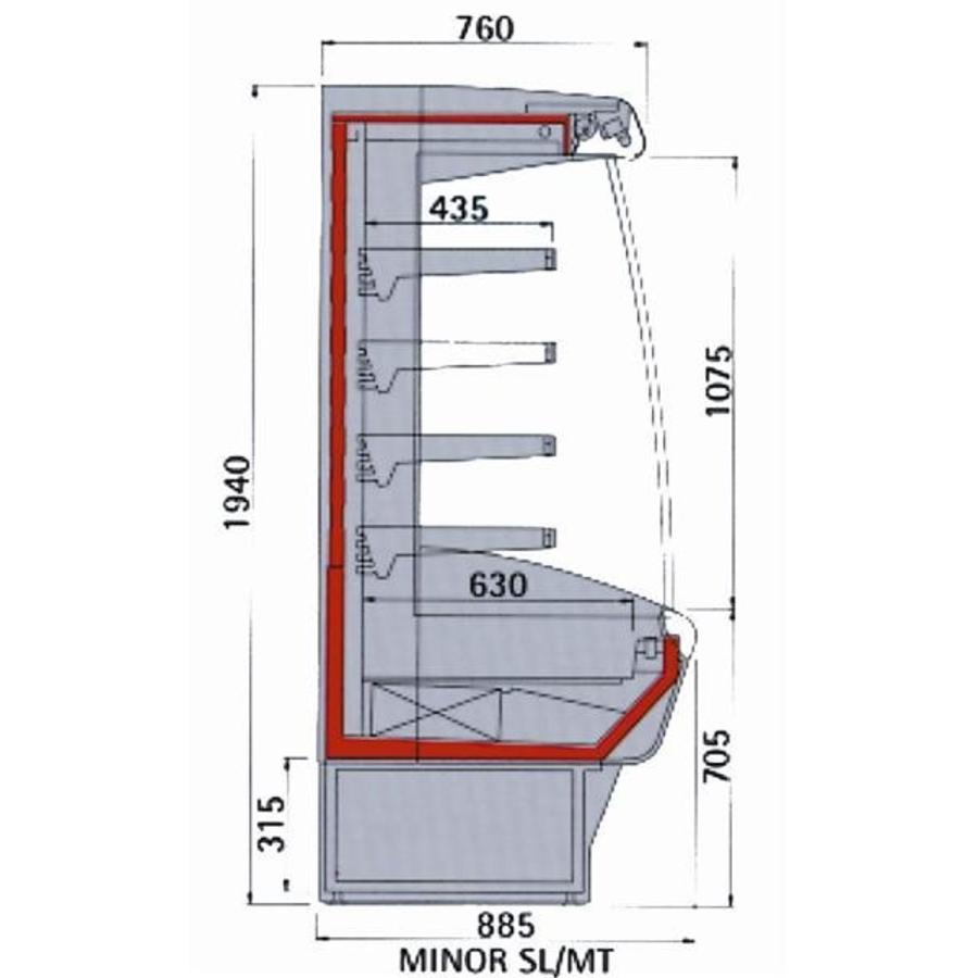 Wall coolers - Automatic defrost - Incl. defrost water evaporation - 1260 x 885 x h1940 mm