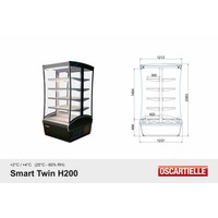 Wandkühlung Doppelt - TL-Beleuchtung - Obst & Gemüse, Milchprodukte, Impulskäufe - 1017x1237xh2083 mm