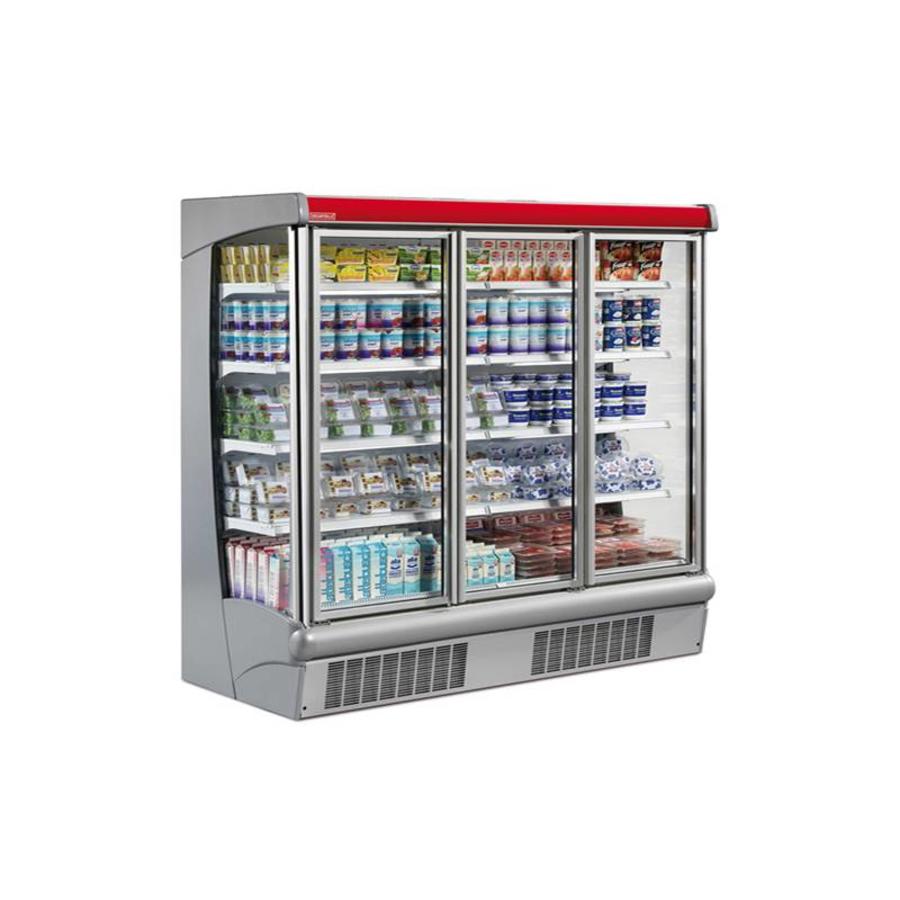 Wall-mounted cooling unit with doors
