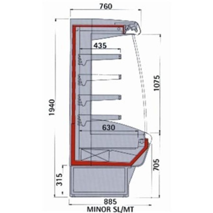 RVS Wandkoelmeubel - Incl. Dooiwaterverdamping - Automatische ontdooiing