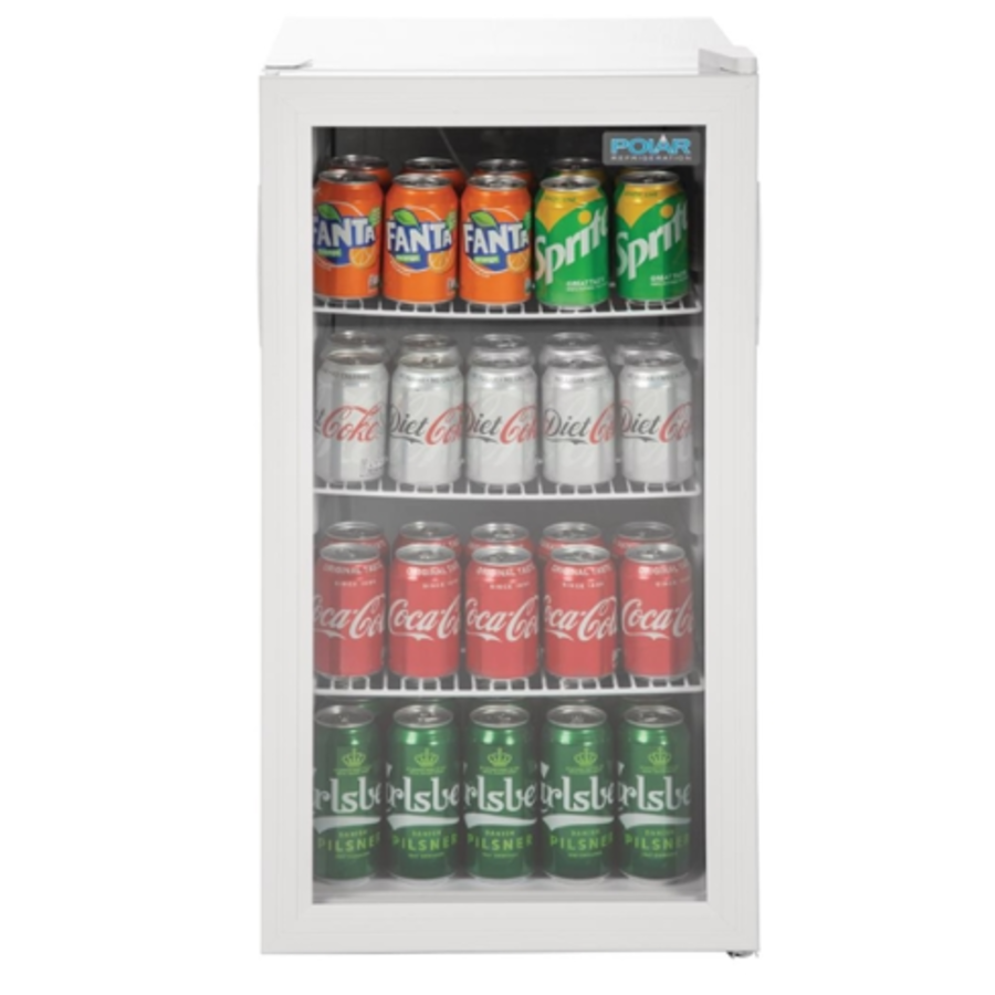 Dosenkühlschrank Glastür weiß 88 Liter | 82,5 x 43 x 48 cm