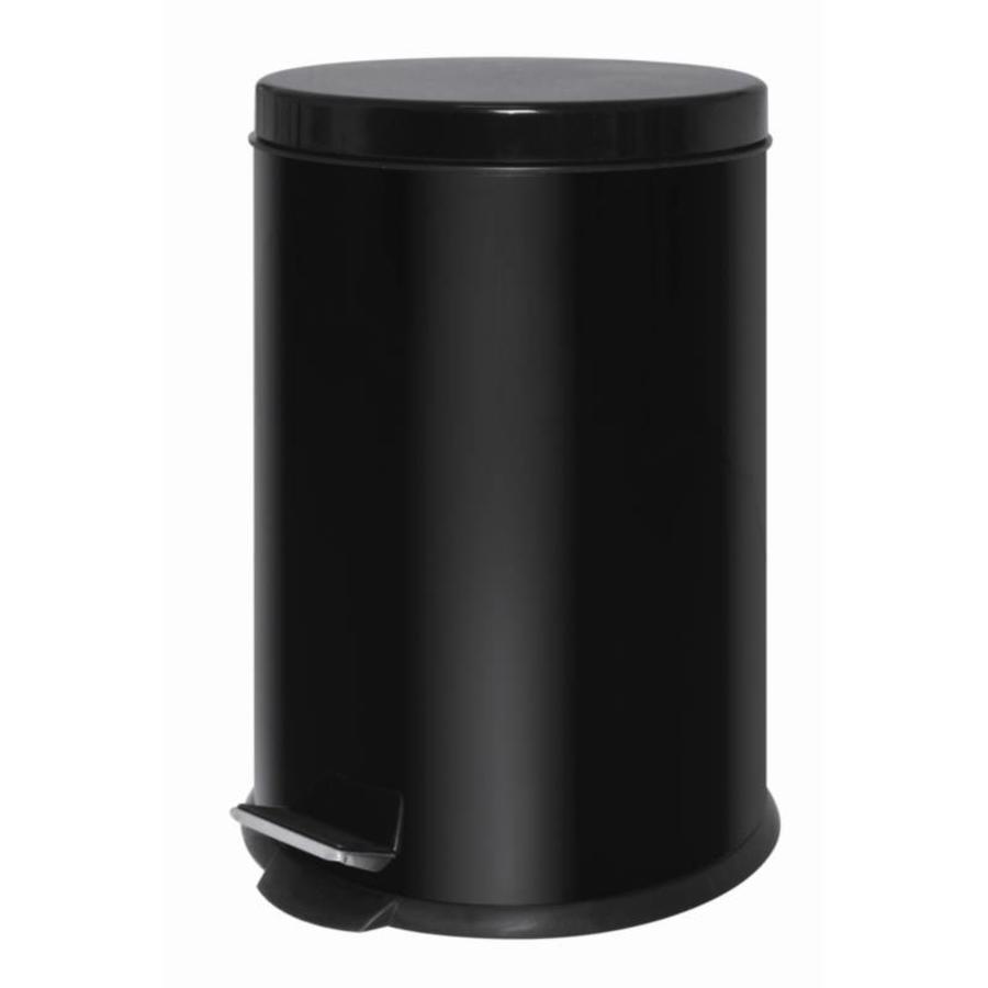 Poubelle à pédale en acier inoxydable noir | 20 litres