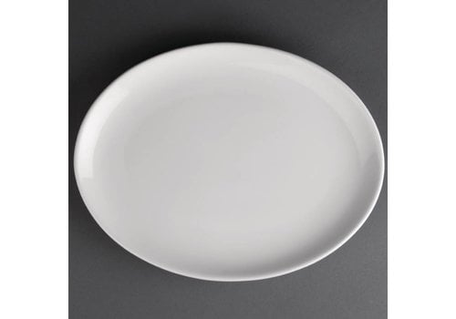 Athena Assiette plate ovale en porcelaine | 25 cm (12 pièces) 