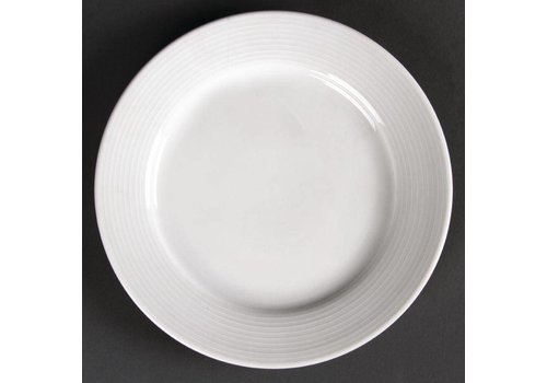  Olympia Assiette plate blanche en porcelaine à large bord 20 cm (12 pièces) 