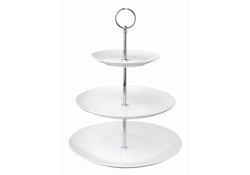  Olympia Etagere Porcelain Round silver | 3 floors 