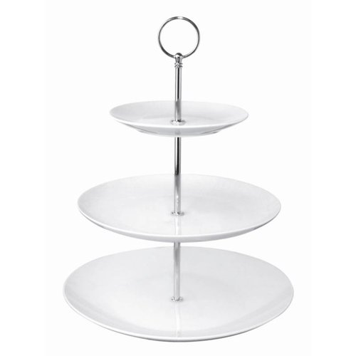  Olympia Etagere Porcelain Round silver | 3 floors 