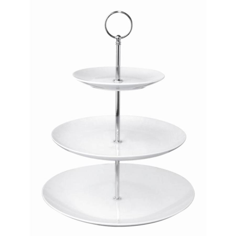 Etagere Porcelain Round silver | 3 floors