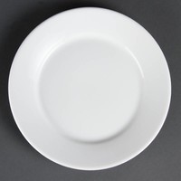Assiettes traiteur blanches à bord large 23 cm (12 pièces)