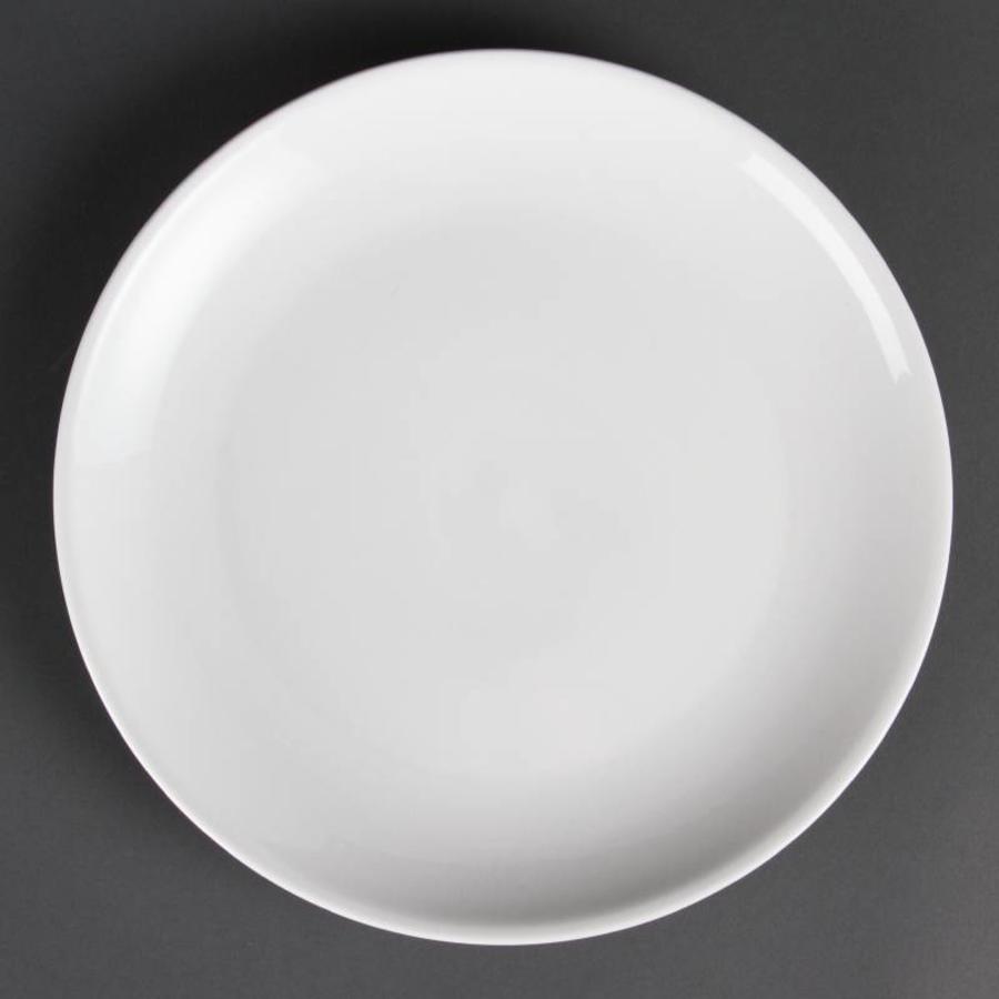 Runder Teller aus weißem Porzellan 28 cm (Stück 6)