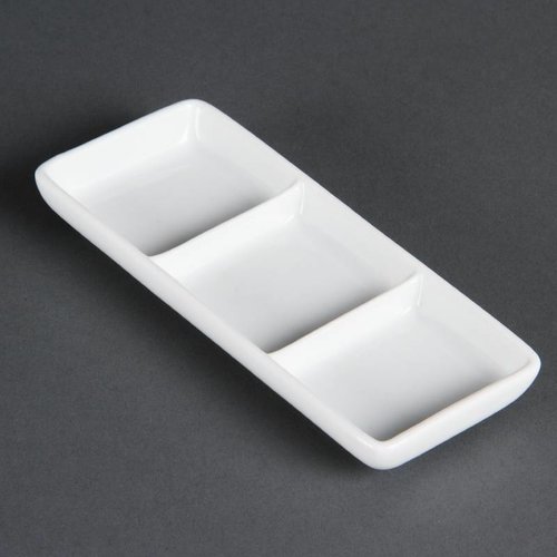  Olympia Servierplatte Porzellan 3-teilig 6x15cm | 12 Stück 
