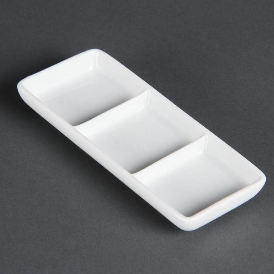 Plat de service en porcelaine 3 pièces 6x15cm | 12 pièces