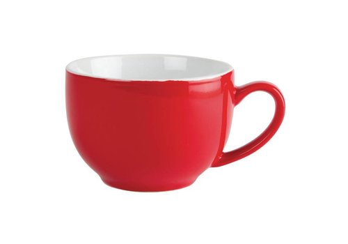  Olympia Rote Cappuccinotasse Porzellan 34cl | 12 Stück 