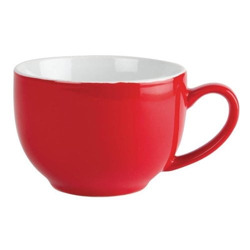  Olympia Tasse à Cappuccino Rouge Porcelaine 34cl | 12 pièces 